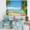 Designart - Palms at Caribbean Beach - Seashore Photo Canvas Art Print